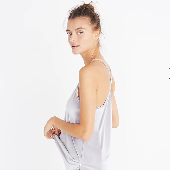 Madewell Velvet Pajama Cami Top Silver Gray size Large - Picture 2 of 10